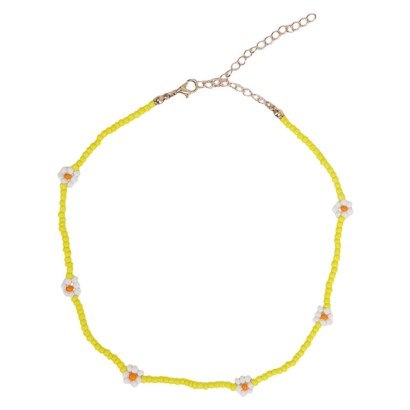 Pearl Necklace Daisy - YELLOW