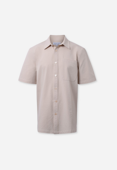 STRUCTURED SHIRT S/S - SAND