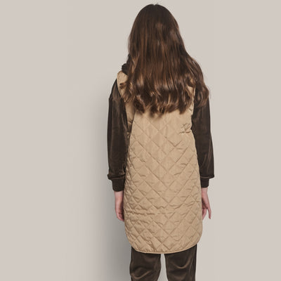MARY QUILT VEST - COFFEE BROWN