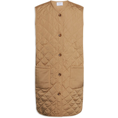 MARY QUILT VEST - COFFEE BROWN
