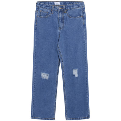 Wide leg authentic ripped blue - AUTHENTIC BLUE
