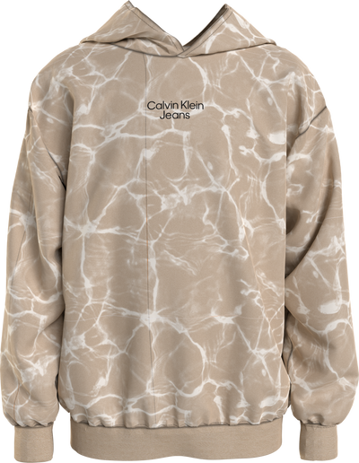WATER AOP RELAXED HOODIE - HORSERADDISH